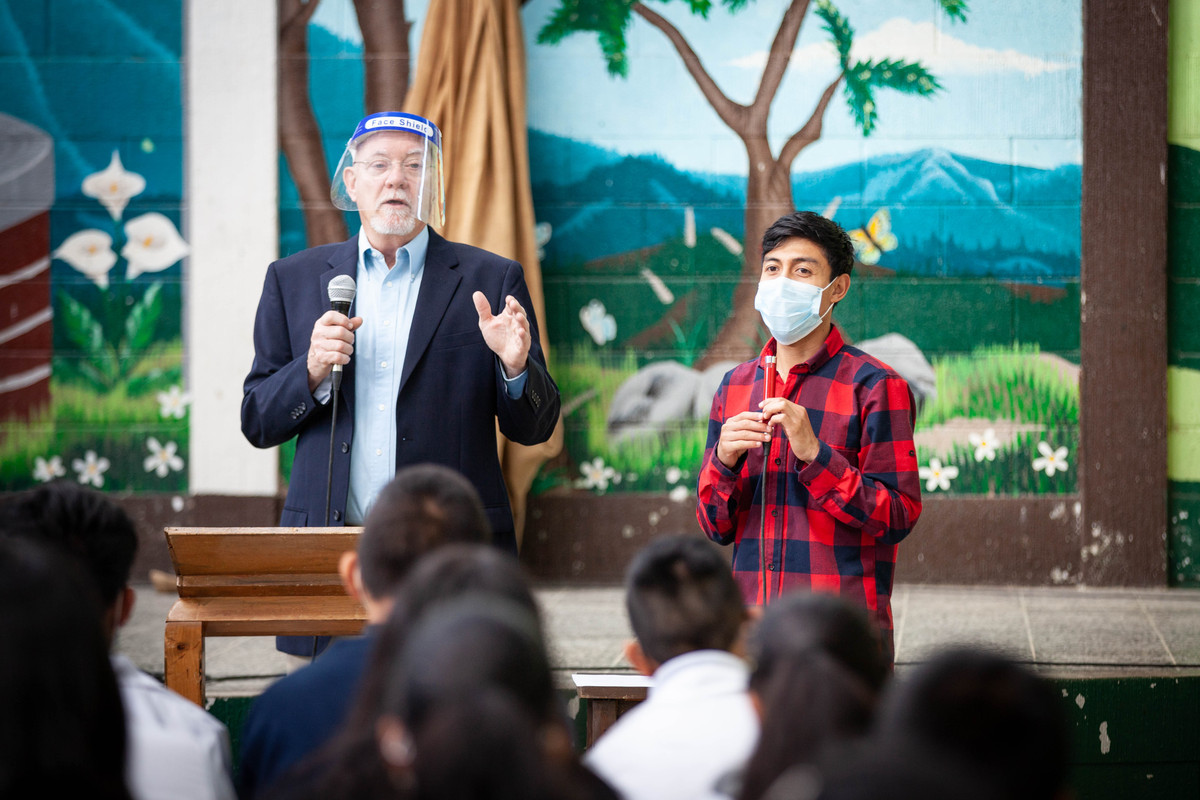 Visitor Speaking to students