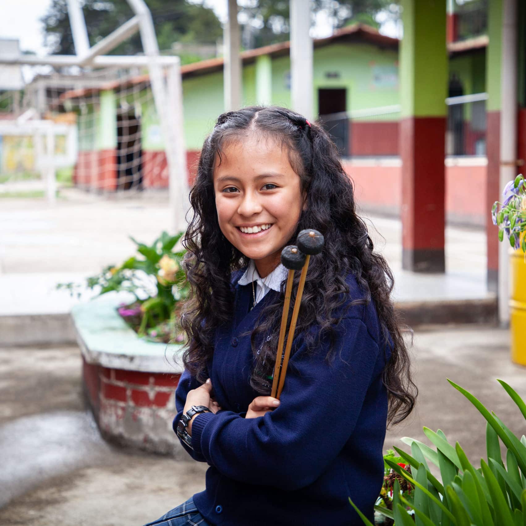 Sofia profile picture in front of school