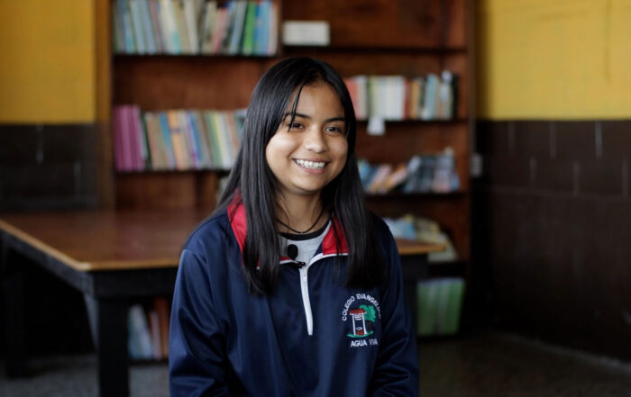 Katherine Smiling in the library