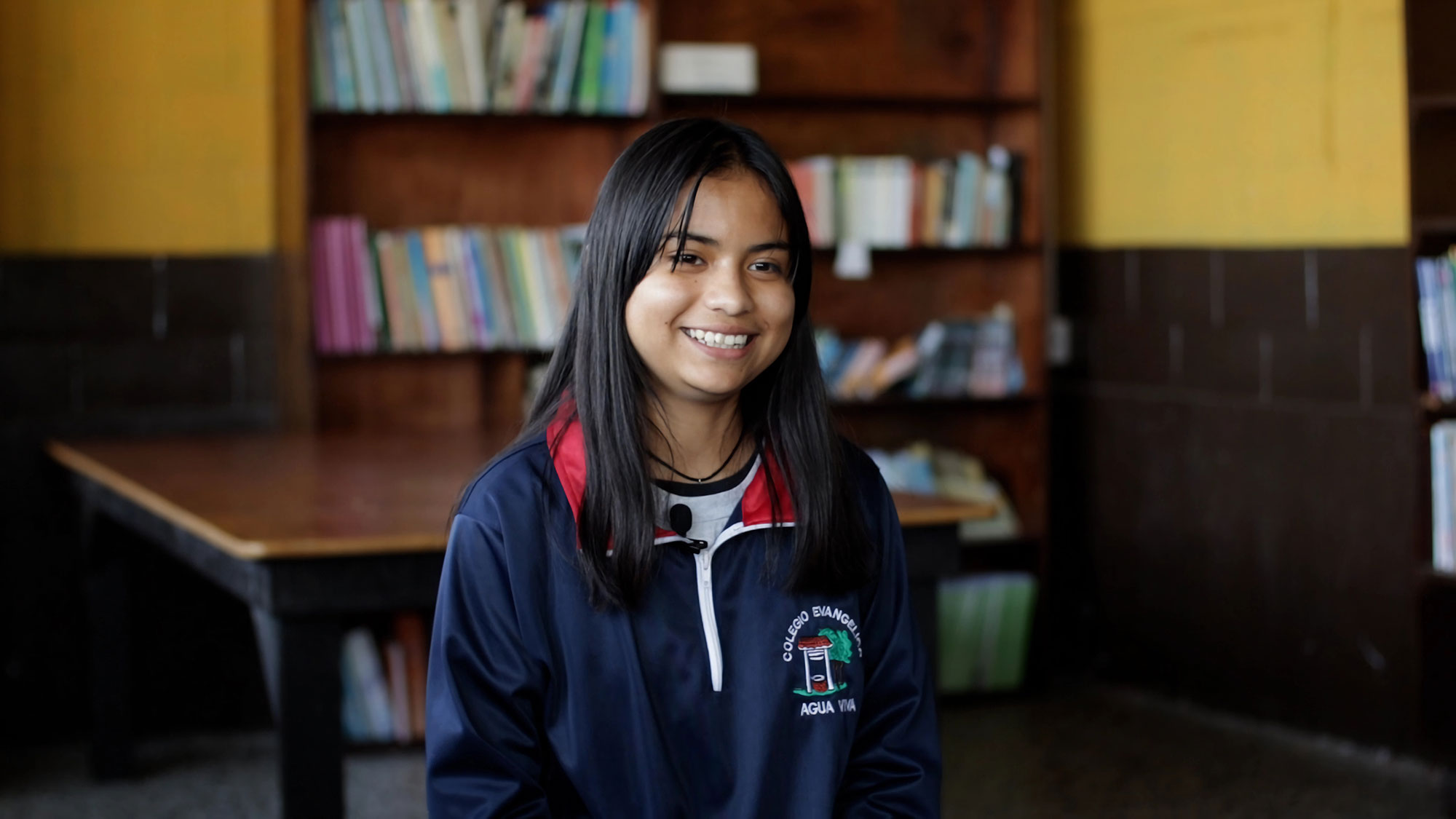 Katherine Smiling in the library