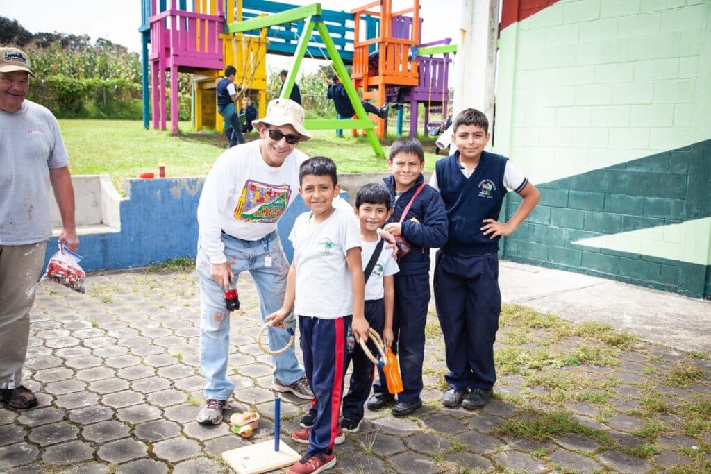 Tim with Agua Viva students